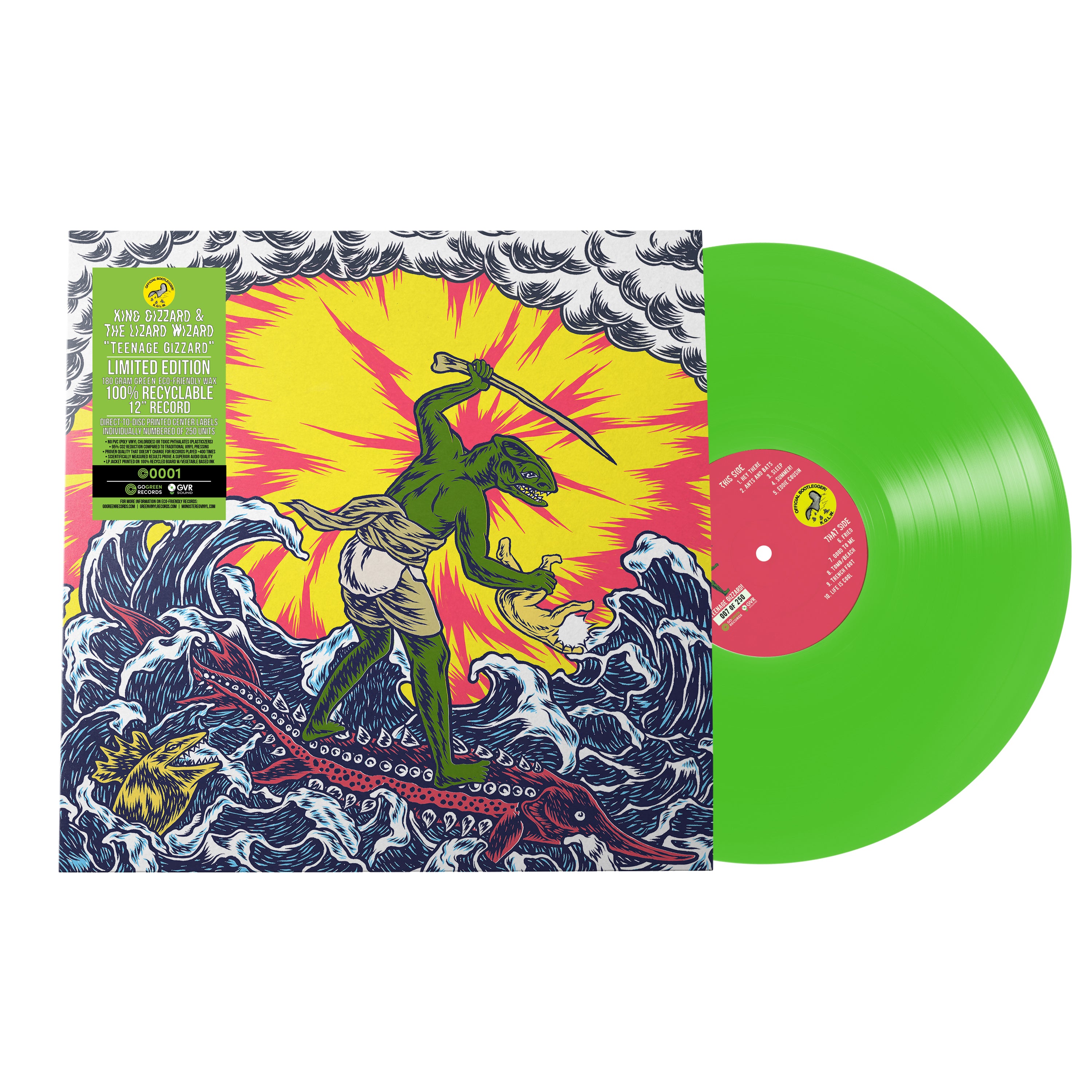 King Gizzard & The Lizard Wizard | Teenage Gizzard (Monostereo Exclusive | 180 Gram Eco-Friendly Green / 100% Recyclable) | Vinyl