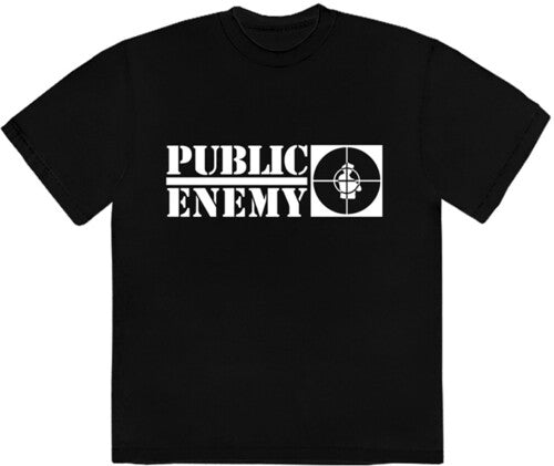 Public Enemy Long Logo Black Unisex Short Sleeve T-shirt Small | Apparel