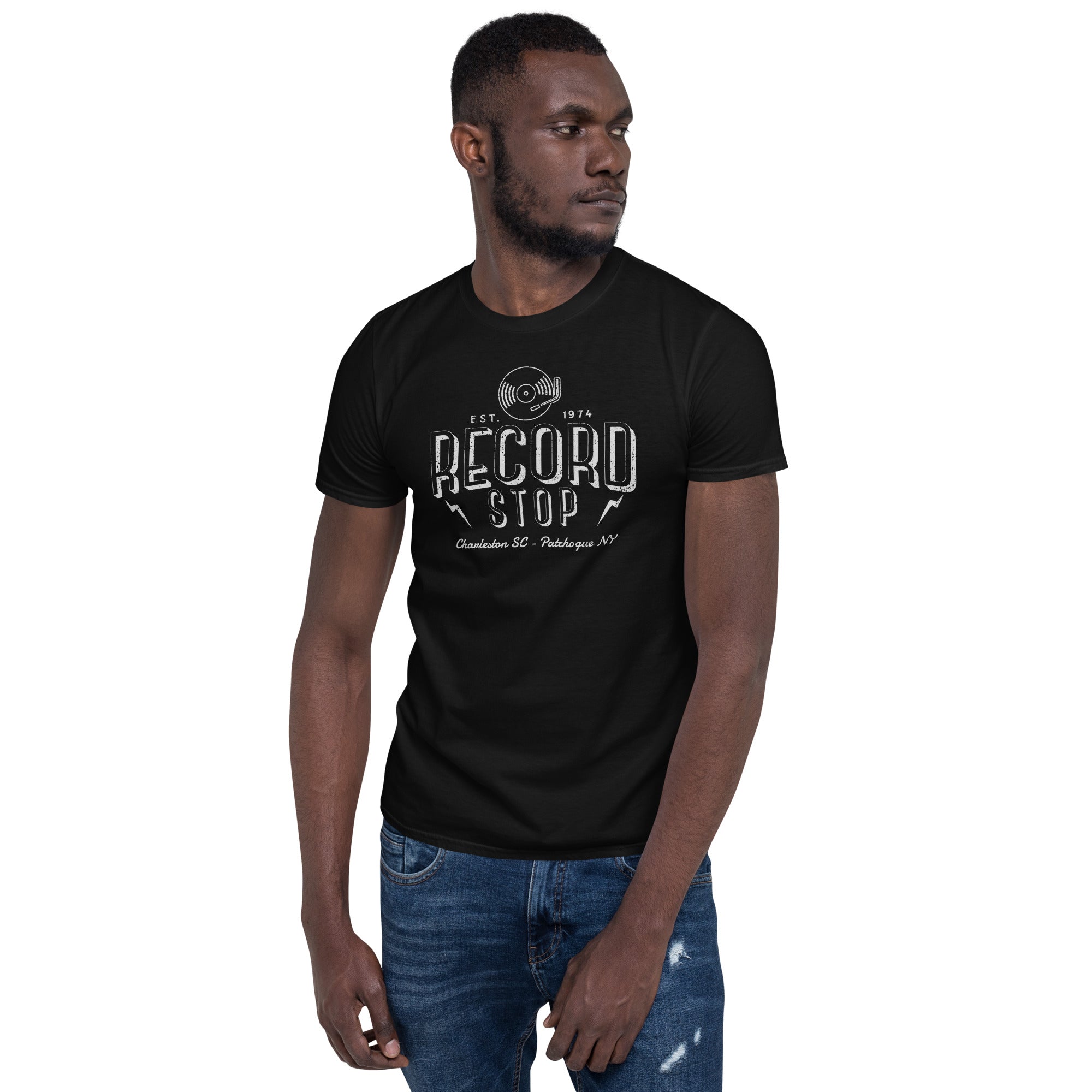 Record Stop Logo Short-Sleeve Unisex T-Shirt