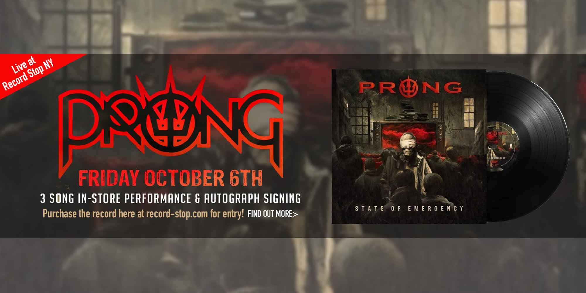 In-Store Performance and Autograph Signing with Prong at Record Stop in NY!