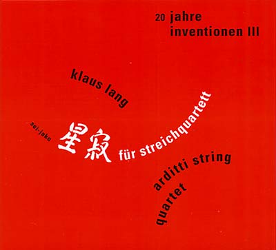 KLAUS LANG - 20 Jahre Inventionen III | CD