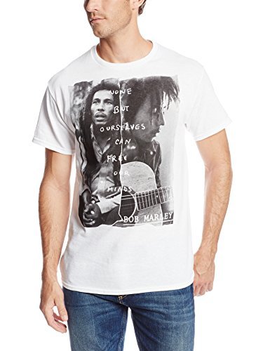 Bob Marley - Zion Rootswear Men'S Bob Marley Free Our Minds T-Shirt, White, Large | Apparel