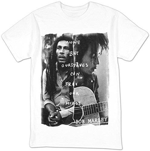 Bob Marley - Zion Rootswear Men'S Bob Marley Free Our Minds T-Shirt, White, Small | Apparel