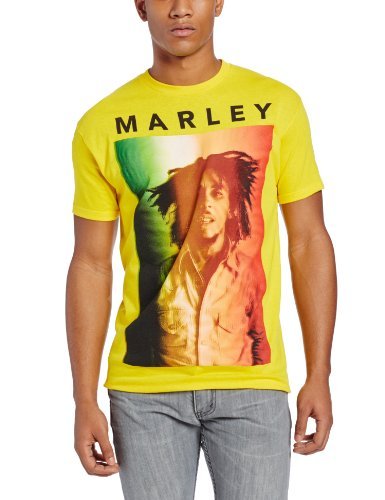 Bob Marley - Zion Rootswear Men'S Bob Marley Original T-Shirt, Yellow, Medium | Apparel