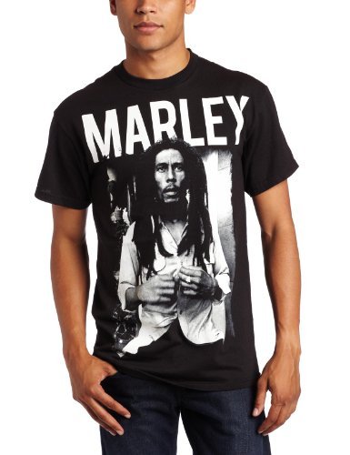Bob Marley - Zion Rootswear Men'S Marley T-Shirt, Black, X-Large | Apparel