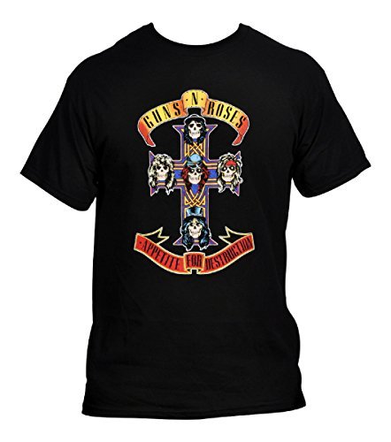 Guns N Roses - Men'S Guns N' Roses Cross T Shirt, Black, Xx-Large | Apparel