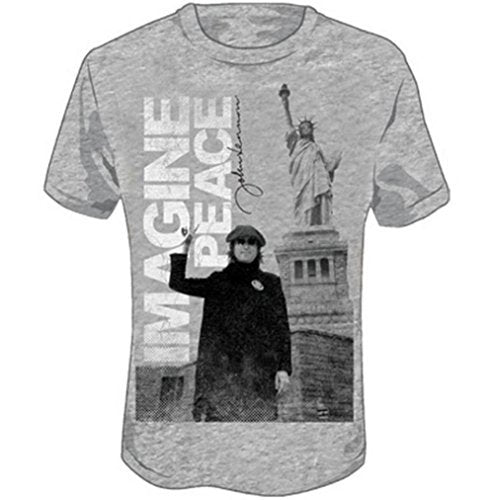 John Lennon - Beatles Men'S Imagine Slim Fit T-Shirt Xx-Large Grey | Apparel