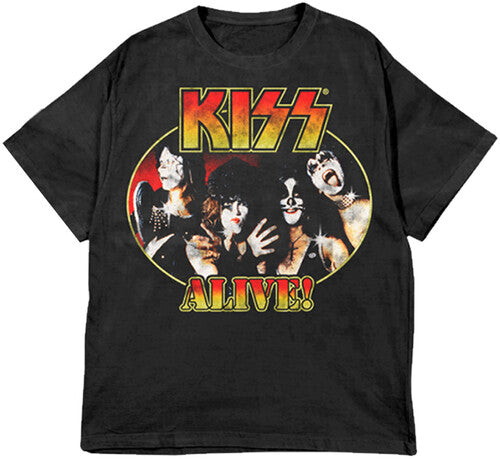 Kiss - KISS Alive! Portrait Black Unisex Short Sleeve T-shirt 2XL (XX Large Shirt, Black) | T-Shirt