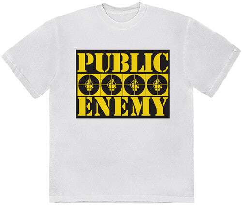 Public Enemy - Public Enemy 4 Logos White Unisex Short Sleeve T-shirt (Large) | Merchandise