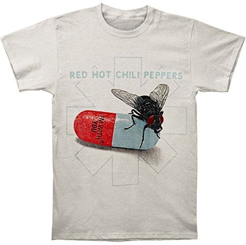 Red Hot Chili Peppers - Men'S Red Hot Chili Peppers Fly Prints T-Shirt, Grey, Medium | Apparel