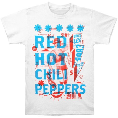 Red Hot Chili Peppers - Men'S Red Hot Chili Peppers Multiply T-Shirt, White, X-Large | Apparel
