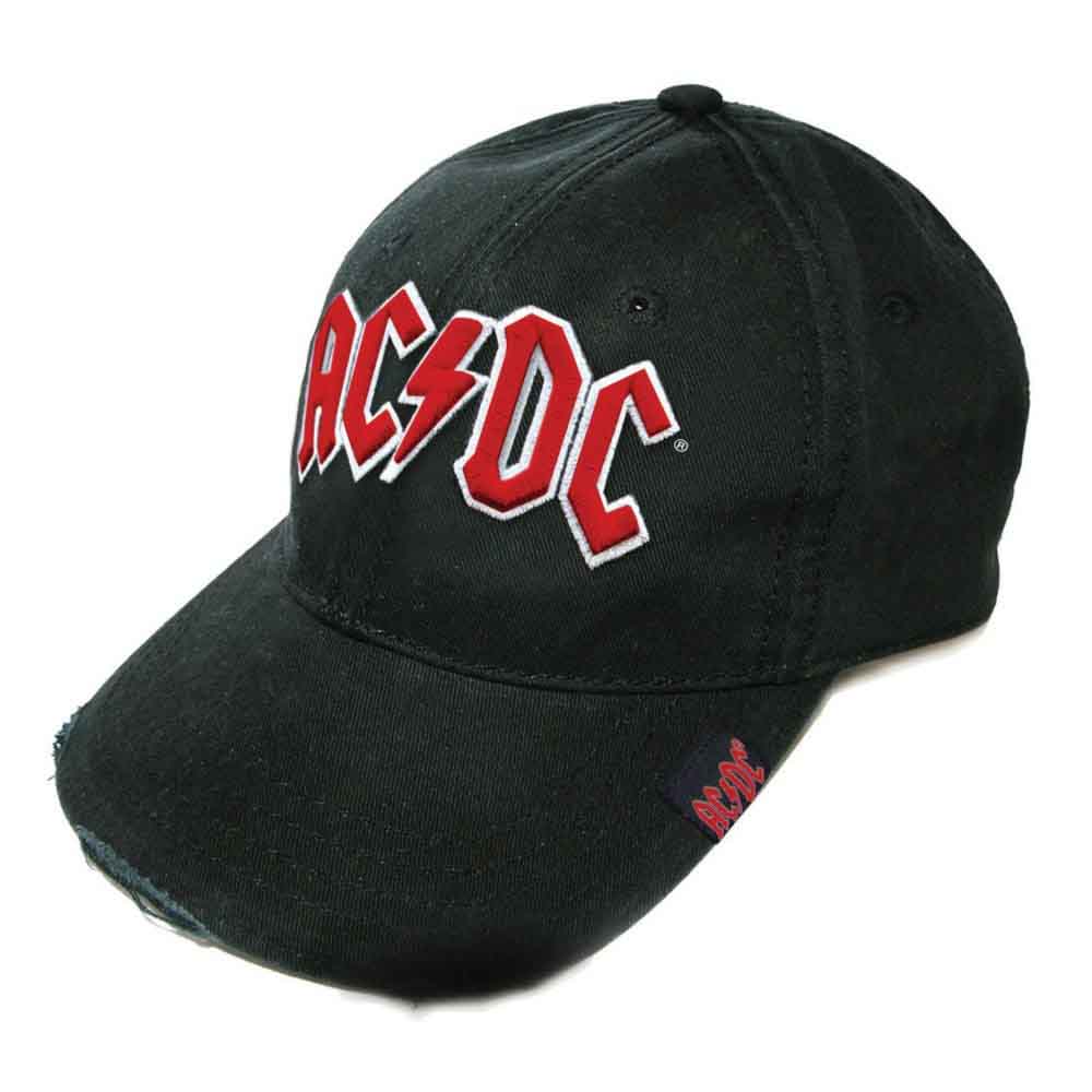 AC/DC - Red Logo Unisex Baseball Cap - (Black) | Hat Black