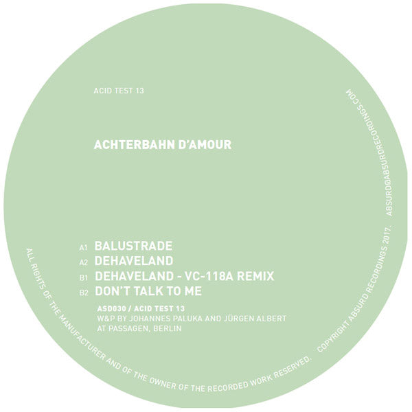 ACHTERBAHN D'AMOUR - Acid Test 13 | Vinyl