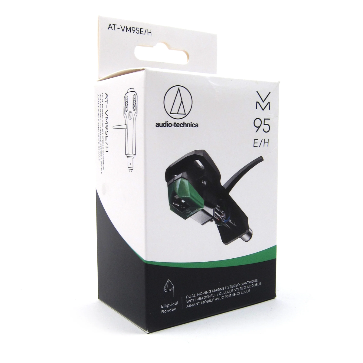 Audio-Technica | Audio Technica AT-VM95E/H Headshell/Dual Moving Magnet Cartridge Combo Kit (Black/Green) | Headshell