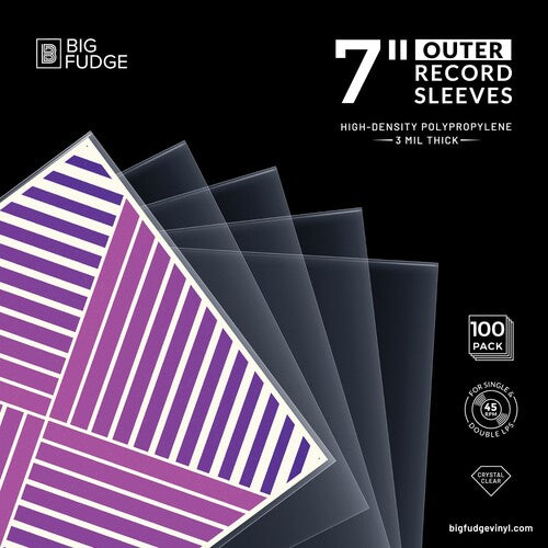 Big Fudge | Big Fudge BFOS7x100US 7-inch 45RPM Vinyl Record Outer Sleeves 7.42x7.42 High-Density Polyprolylene 100 Pack Crystal Clear | Sleeves