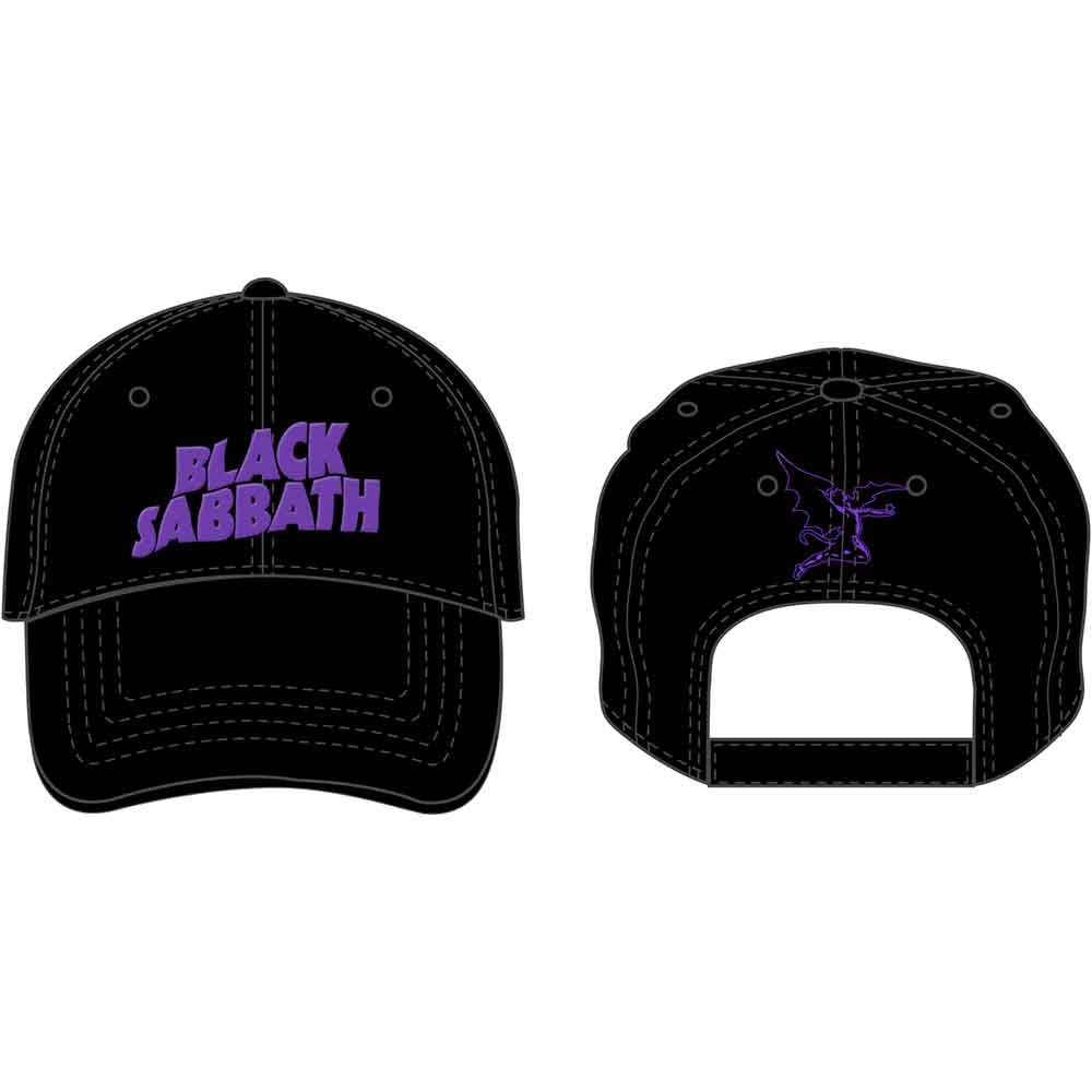 Black Sabbath - Demon & Logo Snapback Hat - Black/Purple | Hat Black