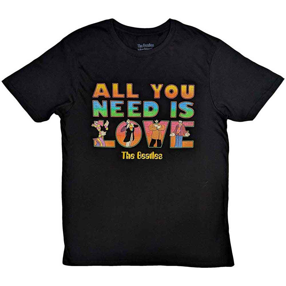 The Beatles - Yellow Submarine All You Need Is Love Stacked | T-Shirt Black