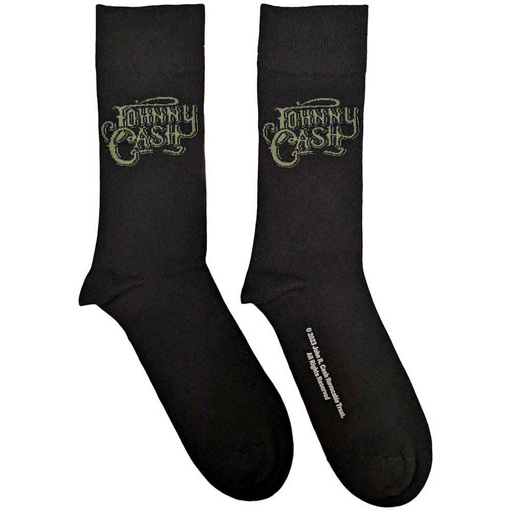 Johnny Cash - Text Logo | Socks Black
