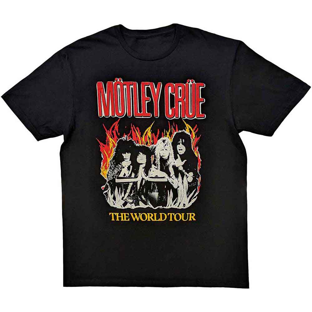 Motley Crue - Vintage World Tour Flames | T-Shirt Black