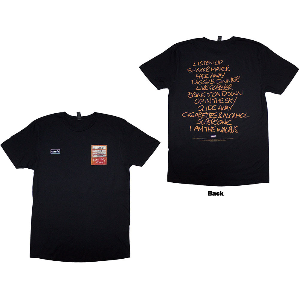 Oasis | Definitely Maybe AAA Setlist | Black