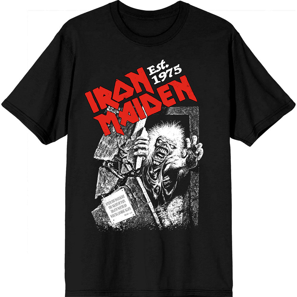 Iron Maiden | Est. 1975 No Prayer Grave Red Logo | Black
