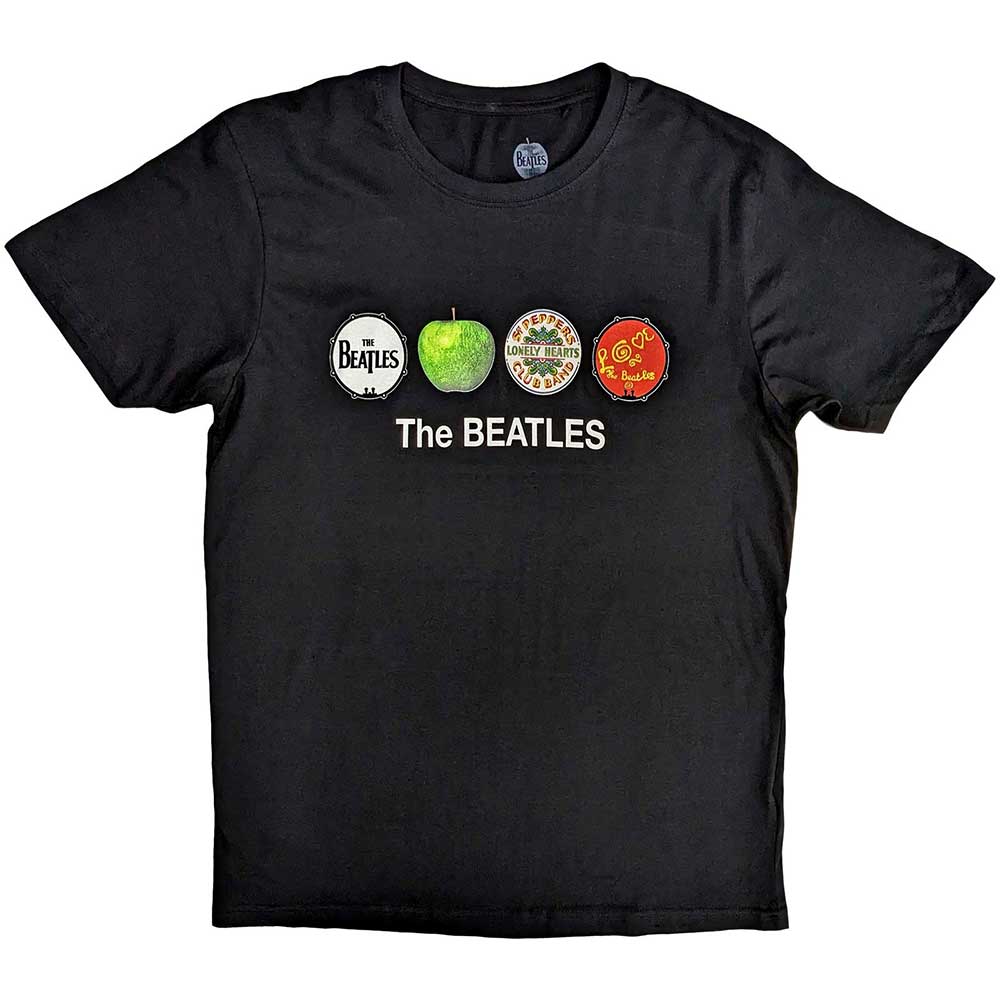 The Beatles - Apple & Drums | T-Shirt Black