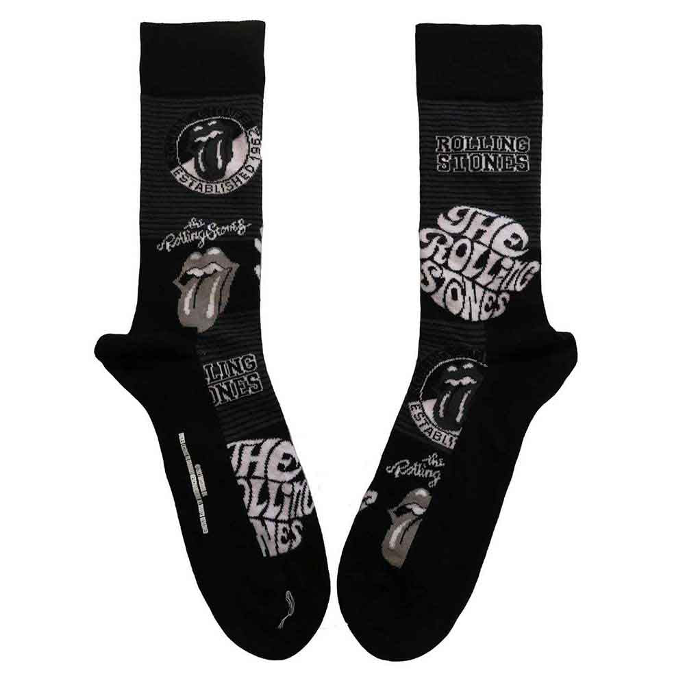 The Rolling Stones - Mono Logos | Socks Black
