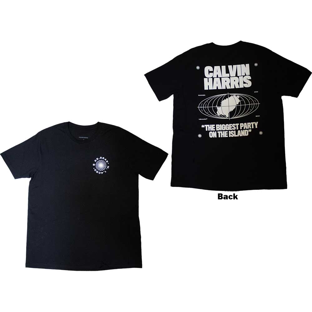 Calvin Harris - Ibiza Map | T-Shirt Black