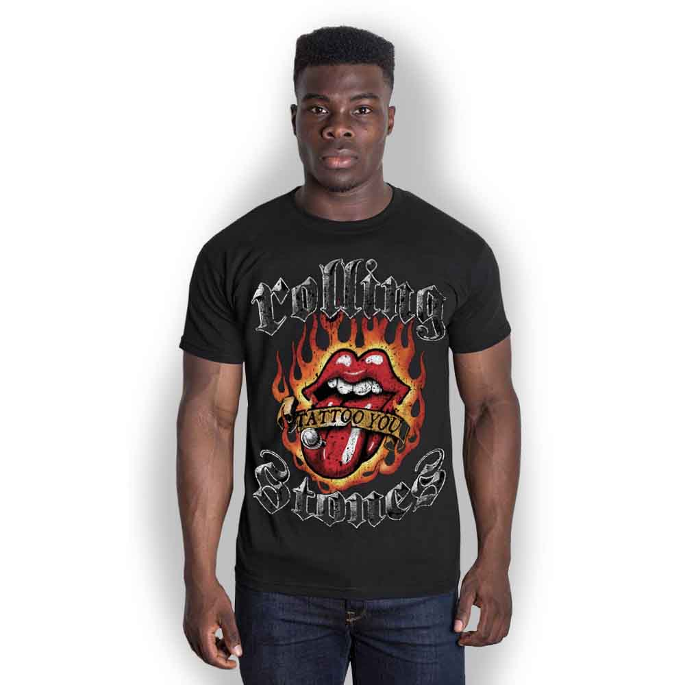 The Rolling Stones - Flaming Tattoo Tongue | T-Shirt Black