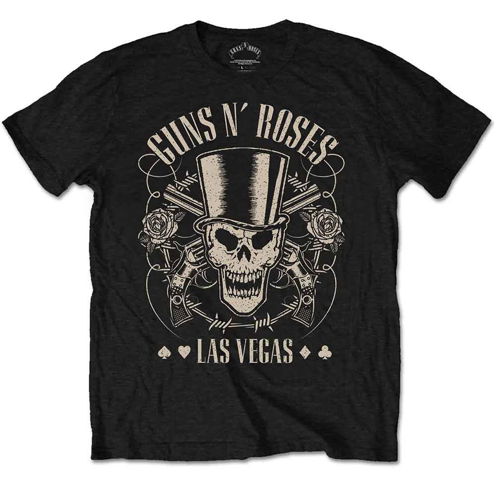 Guns N' Roses - Top Hat, Skull & Pistols Las Vegas | T-Shirt Black