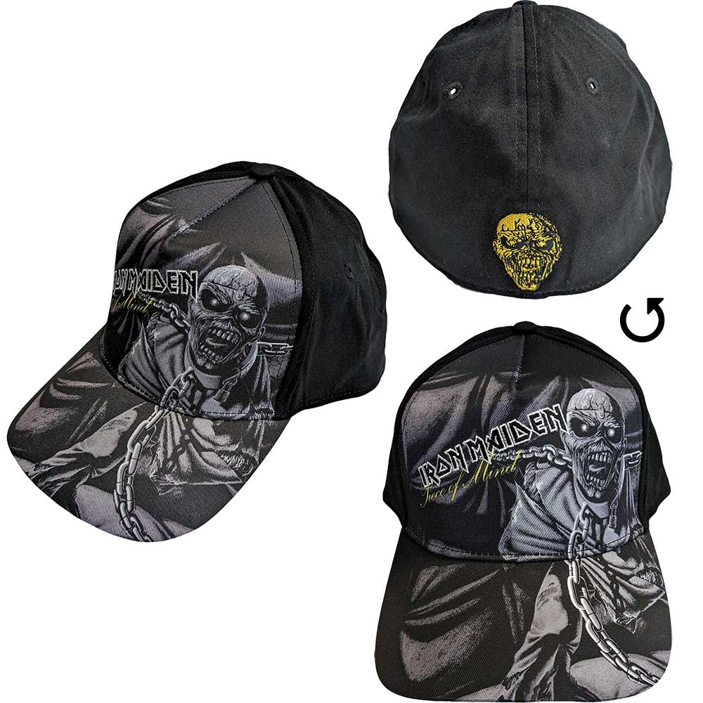 Iron Maiden - Piece Of Mind Greyscale | Hat Black