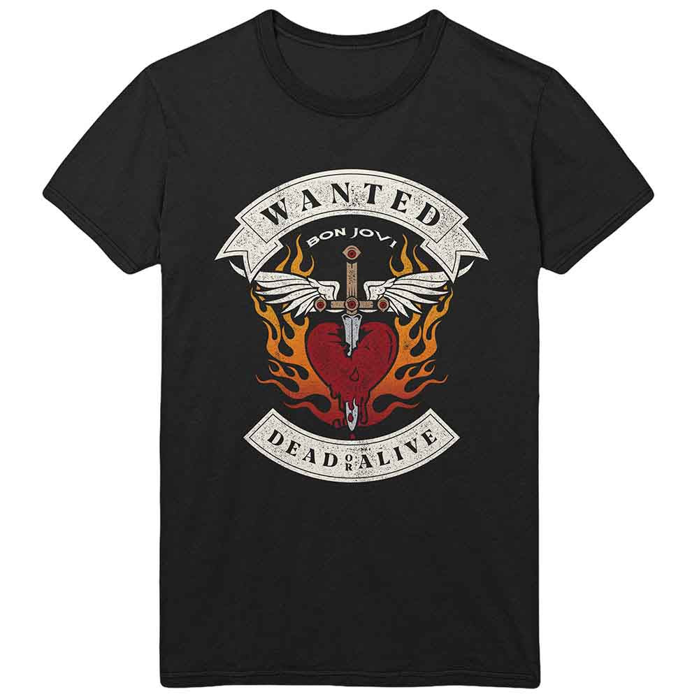 Bon Jovi - Wanted Flames | T-Shirt Black