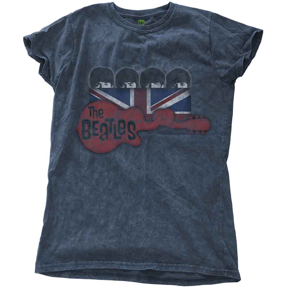 The Beatles - Guitar & Flag | T-Shirt Blue