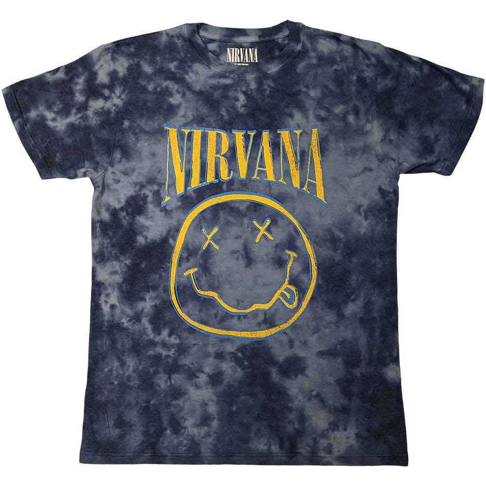 Nirvana | Happy Face Blue Stroke | T-Shirt