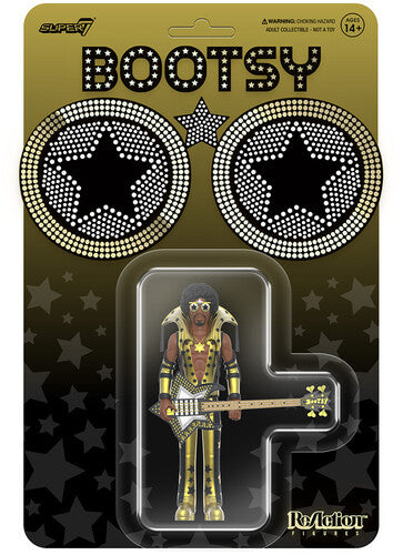 Bootsy Collins | Super7 - Bootsy Collins - ReAction Wv 2 - Bootsy Collins (Black And Gold) (Collectible, Figure, Action Figure) | Action Figure