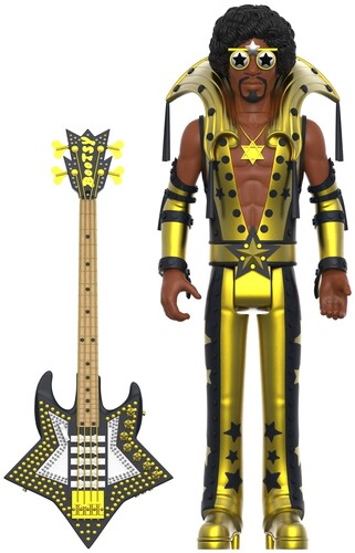 Bootsy Collins | Super7 - Bootsy Collins - ReAction Wv 2 - Bootsy Collins (Black And Gold) (Collectible, Figure, Action Figure) | Action Figure - 0