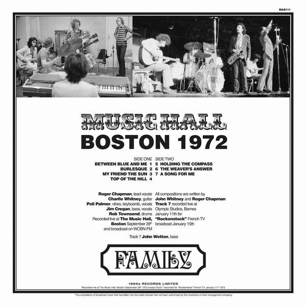 FAMILY - Boston Music Hall 1972 | Vinyl