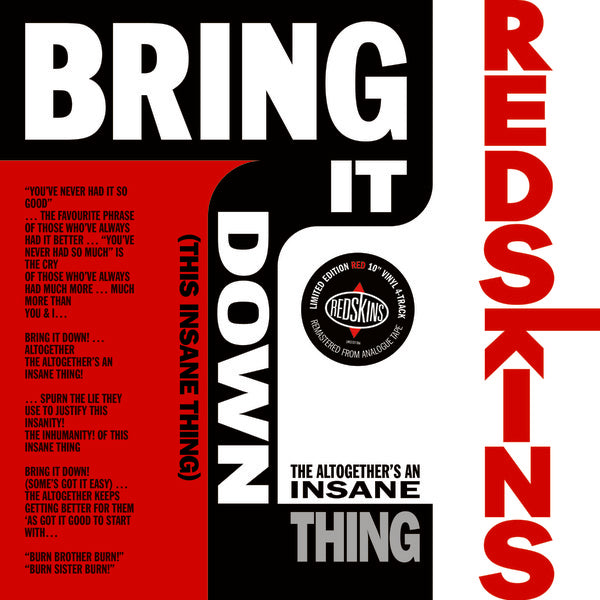 THE REDSKINS - Bring It Down (This Insane Thing) | Vinyl
