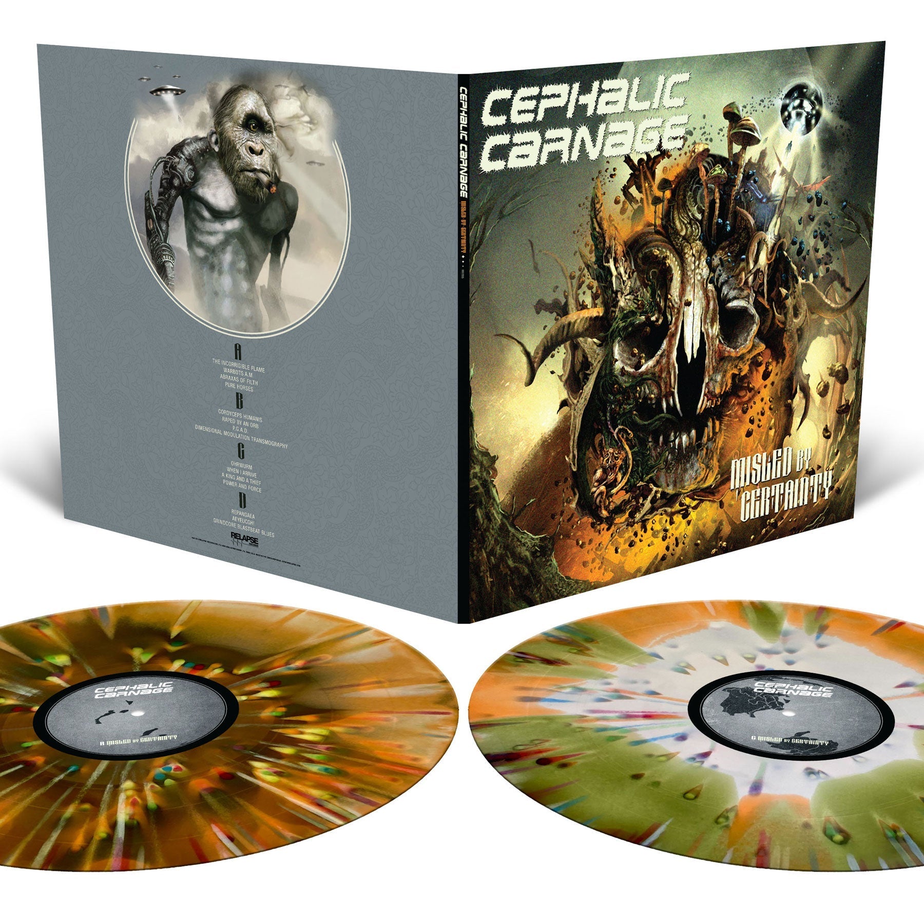 Cephalic Carnage | Misled By Certainty [Tri-Color Merge With Splatter Vinyl] [2LP] | Vinyl