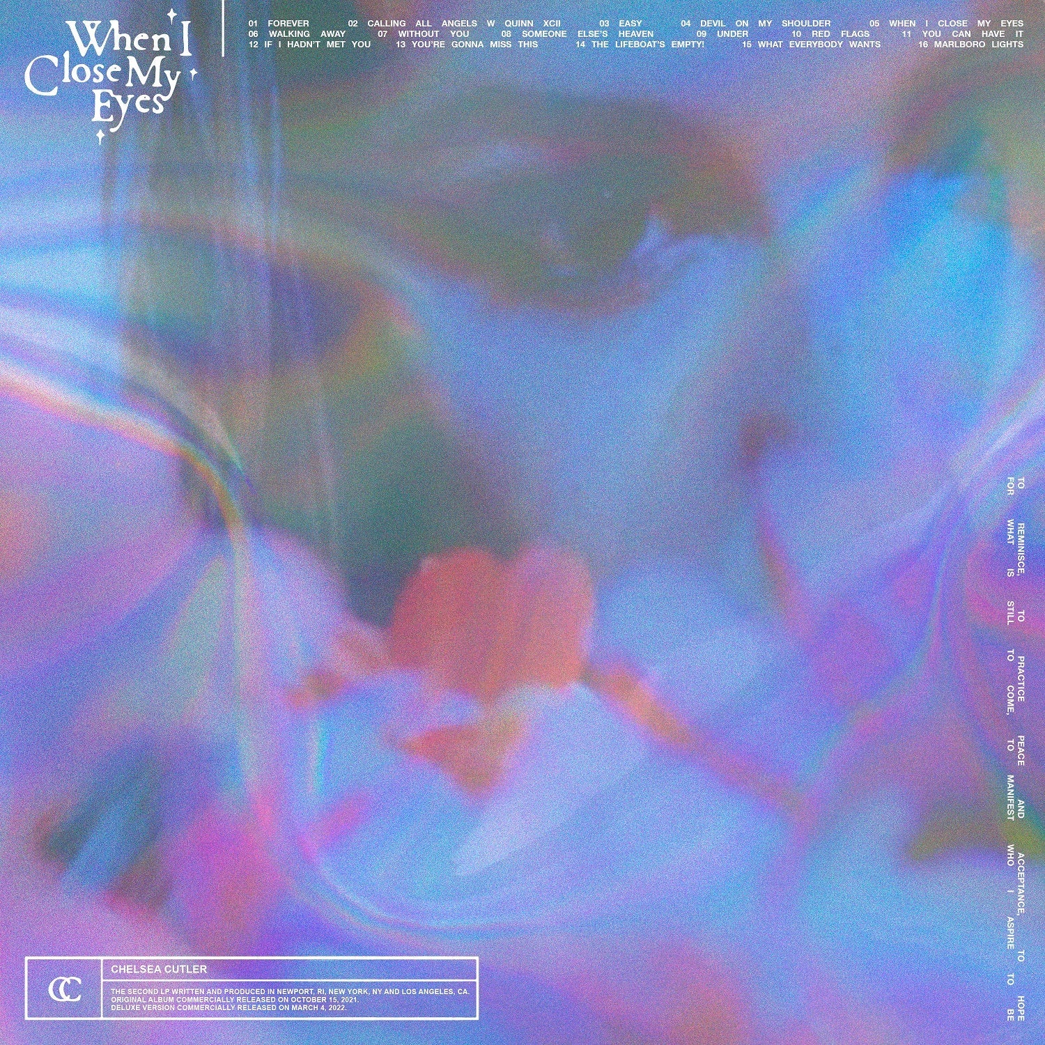 Chelsea Cutler - When I Close My Eyes [Deluxe Clear 2 LP] | Vinyl