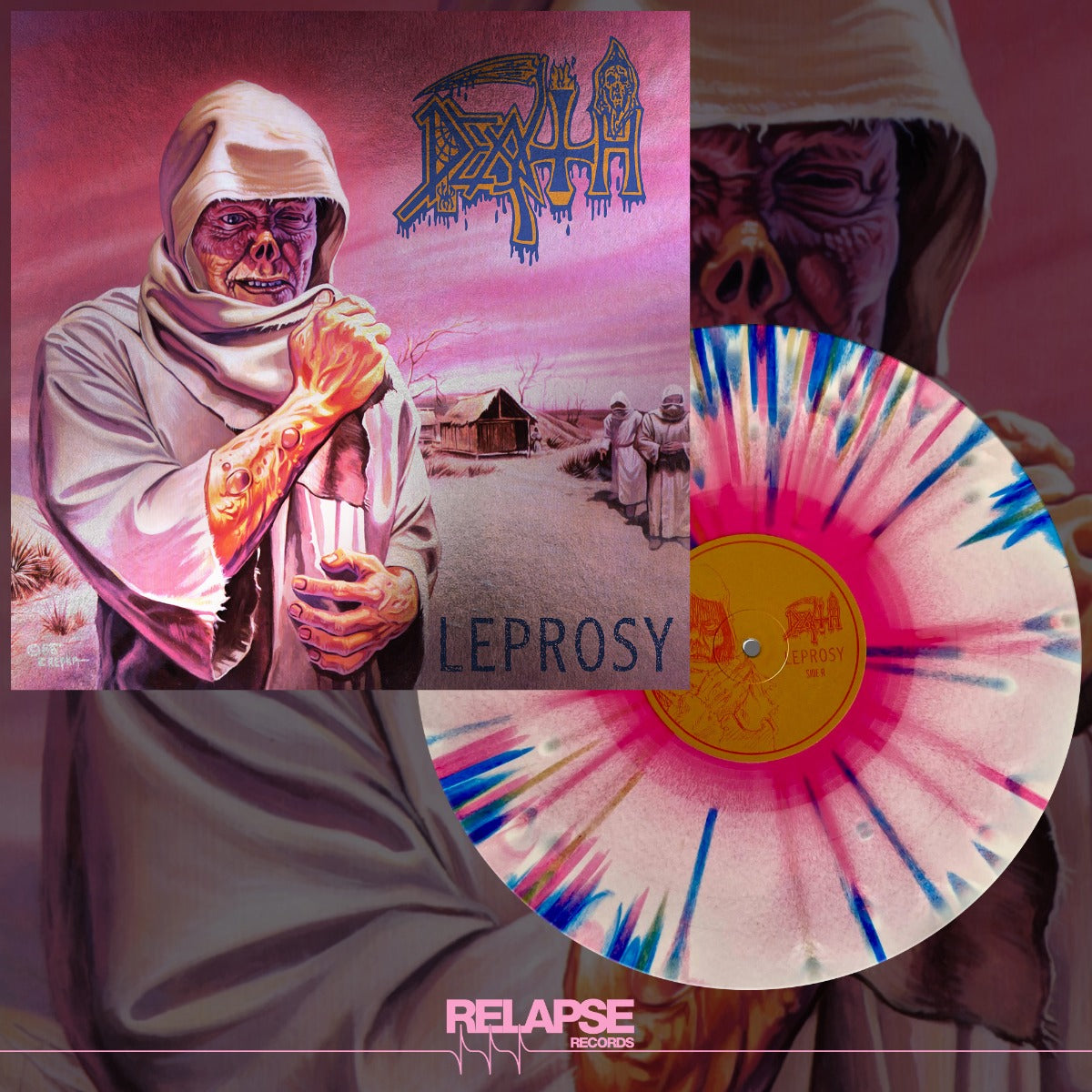 Death | Leprosy (Colored Vinyl, Pink, White, Blue, Reissue) | Vinyl