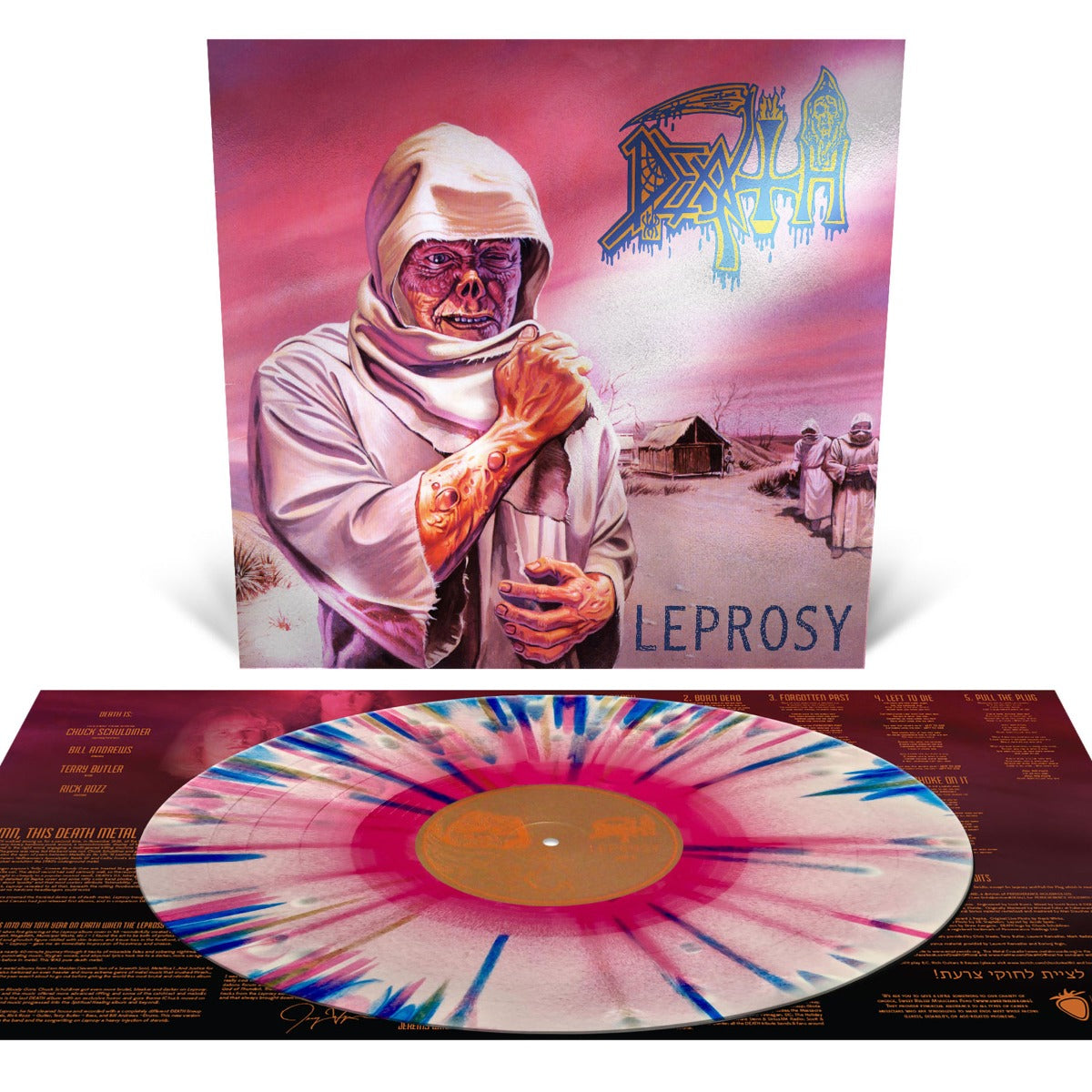 Death | Leprosy (Colored Vinyl, Pink, White, Blue, Reissue) | Vinyl - 0