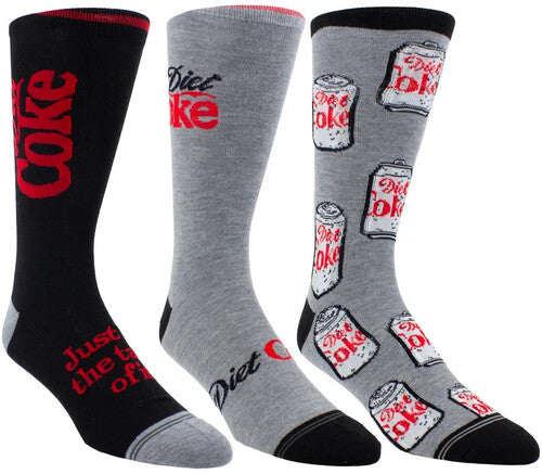 Diet Coke - Perri's - Diet Coke - Can Gift Tube - Crew Socks (Assorted Styles 3 Pack Gift Box) (Socks, Gift Set, 3 Pack) | Socks