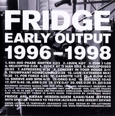 FRIDGE - Early Output 1996-1998 | CD