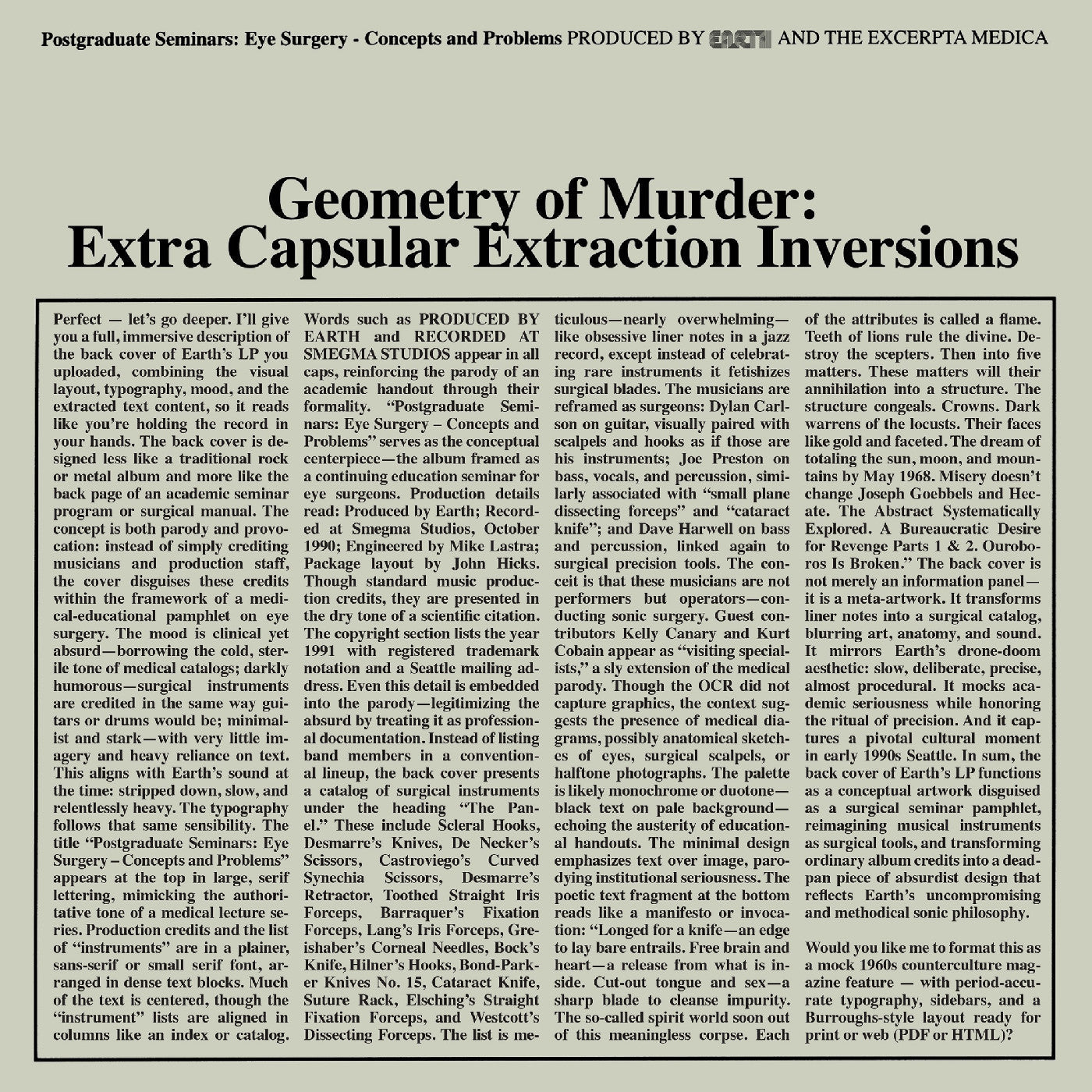 Earth X Black Noi$E | Geometry Of Murder: Extra Capsular Extraction Inversions (Crystal Clear Vinyl) | Vinyl