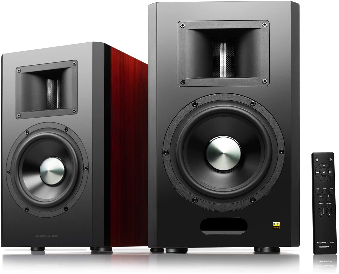 Edifier - Airpulse A300PRO Hi-Res Audio Certified Active Speaker System Built-in Amplifier Optical, Coaxial, Bluetooth 5.0 aptX, RCA, AUX, and USB Inputs - Pair | Speakers