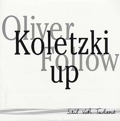 OLIVER KOLETZKI - Follow Up | Vinyl