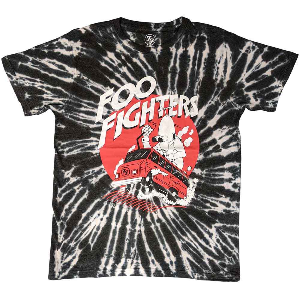 Foo Fighters - Speeding Bus Unisex Tie-Dye T-Shirt (Black) | Apparel Black