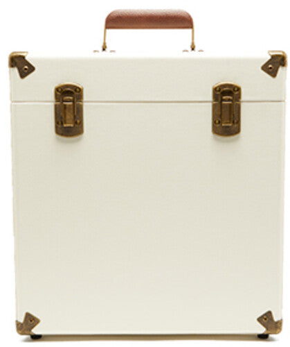 Gpo | GPO Retro SWB18CT 12" Vinyl Record Case 35 Cnt Capacity Removable Lid - Cream / Tan | Turntable Accessories