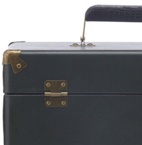 Gpo | GPO Retro SWB18GB 12 " Vinyl Record Case 35 Count Capacity Removable Lid - Rustic Green with Black Interior) | Vinyl Accessories